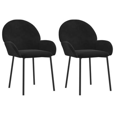 vidaXL Chaises de salle à manger 2 pcs Velours noir