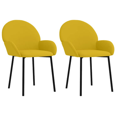 vidaXL Chaises de salle à manger 2 pcs Jaune Velours