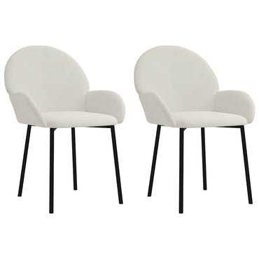 vidaXL Chaises de salle à manger 2 pcs Crème Velours
