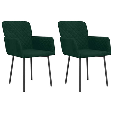 vidaXL Chaises de salle à manger 2 pcs Velours vert foncé