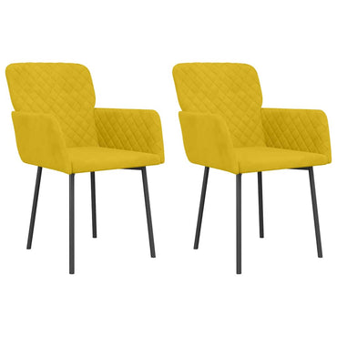 vidaXL Chaises de salle à manger 2 pcs Jaune Velours