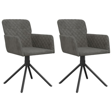 vidaXL Chaises de salle à manger 2 pcs Pivotantes Gris foncé Velours