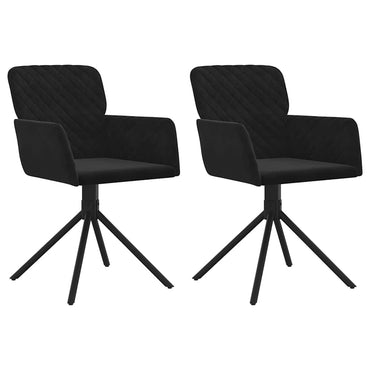 vidaXL Chaises de salle à manger pivotantes 2 pcs Velours noir