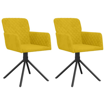 vidaXL Chaises de salle à manger pivotantes 2 pcs Velours Jaune