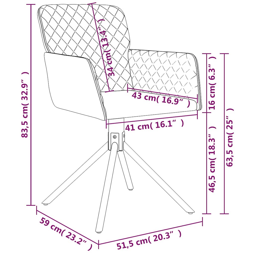 Esszimmerstühle 2 Stk. Drehbar Gelb Samt