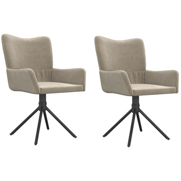 vidaXL Chaises de salle à manger pivotantes 2 pcs Gris clair Velours