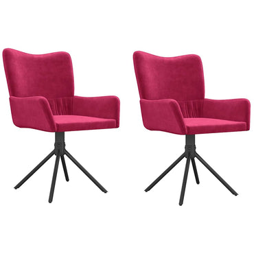 vidaXL Chaises de salle à manger pivotantes 2 pcs Velours rouge bordeaux