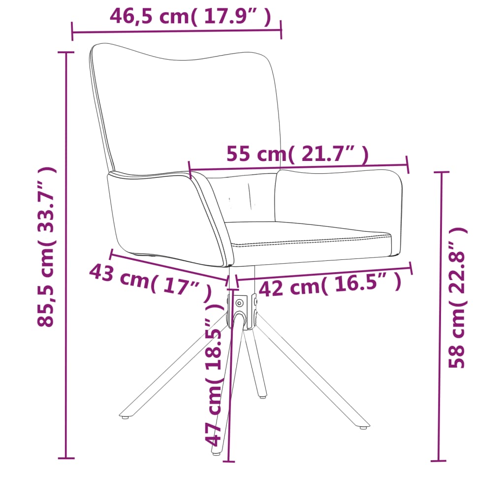 vidaXL Chaises de salle à manger pivotantes 2 pcs Velours noir