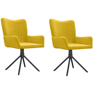 vidaXL Chaises de salle à manger pivotantes 2 pcs Velours Jaune