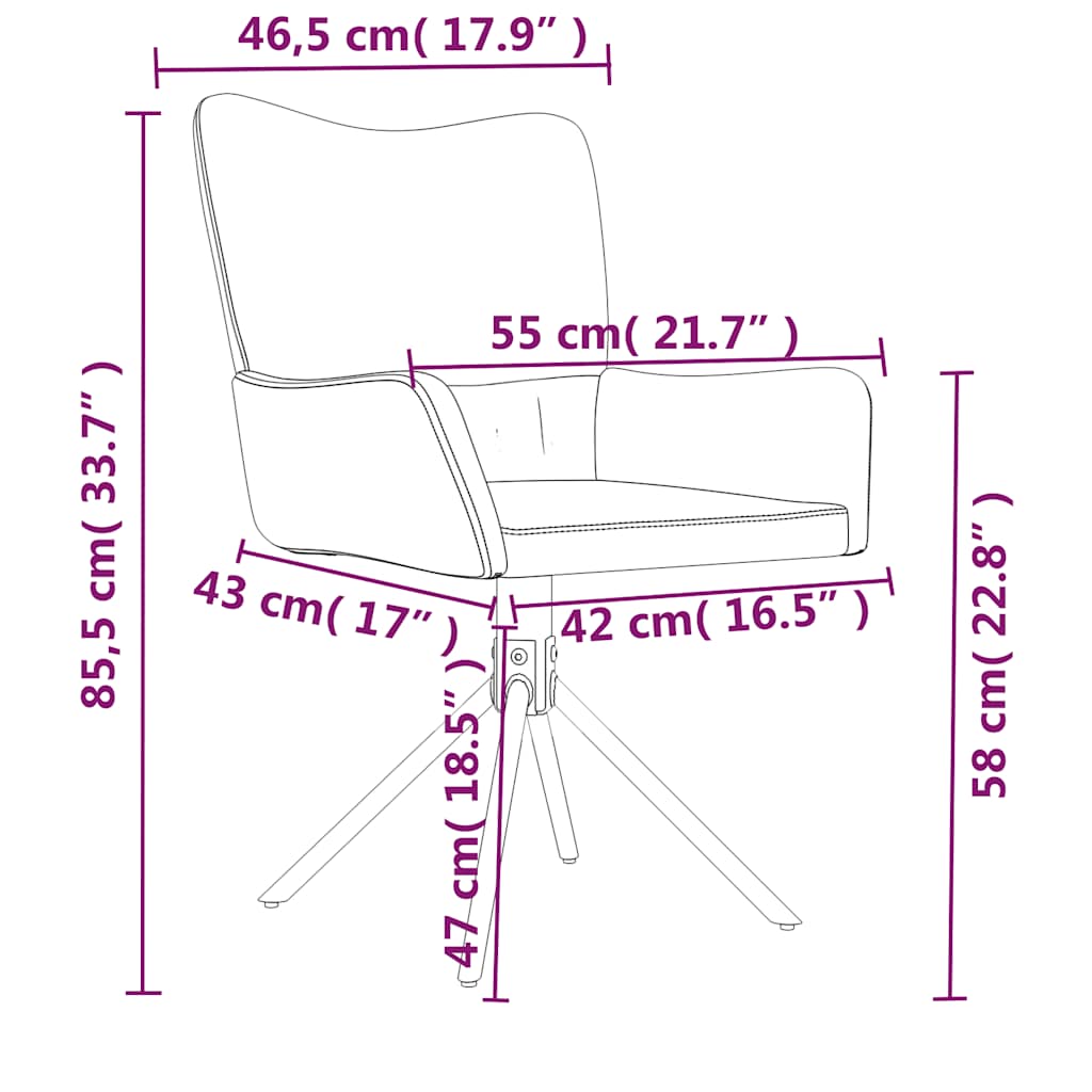 vidaXL Chaises de salle à manger pivotantes 2 pcs Velours Jaune