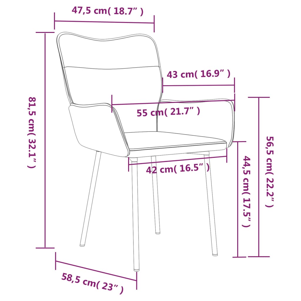 vidaXL Chaises de salle à manger 2 pcs Velours rose