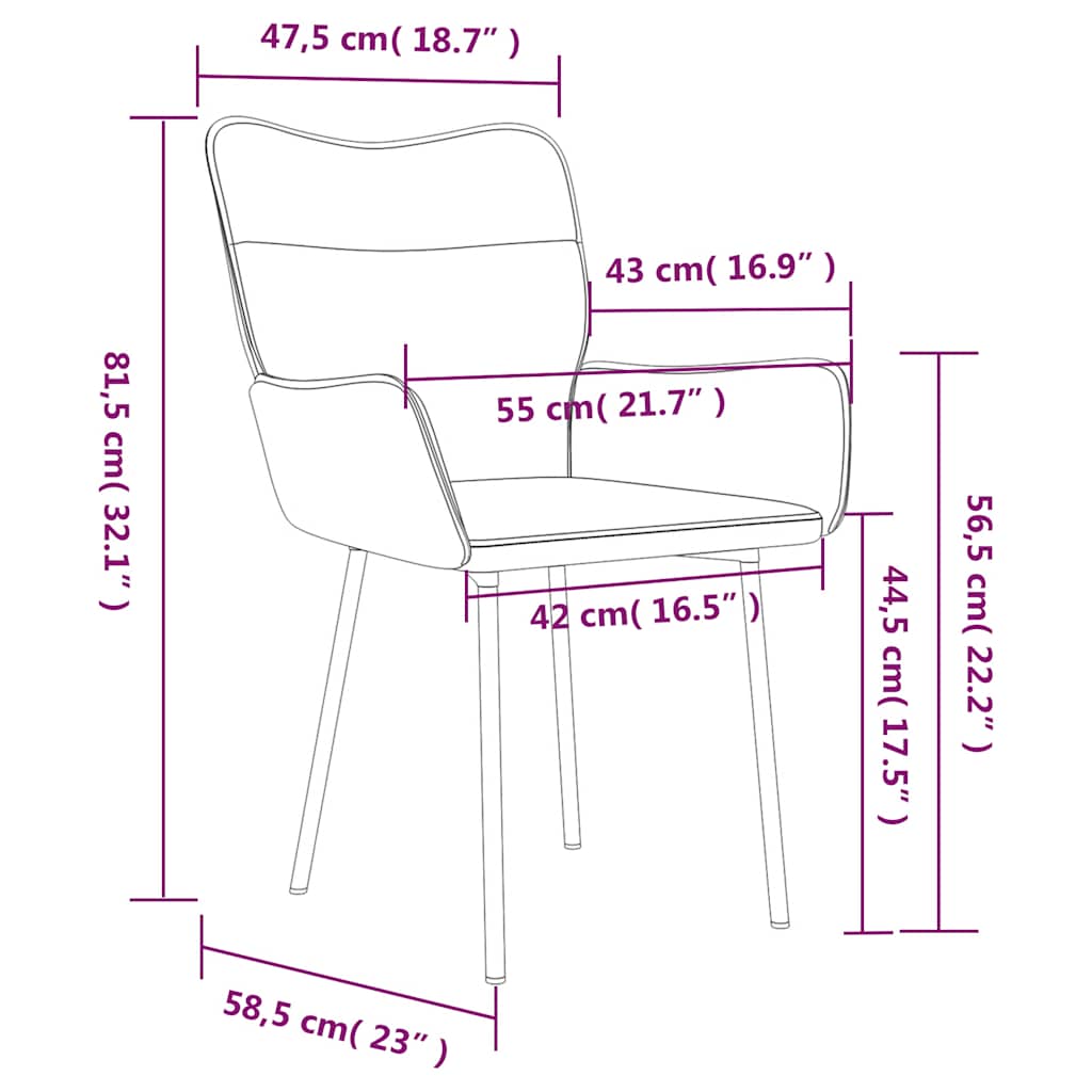vidaXL Chaises de salle à manger 2 pcs Jaune Velours