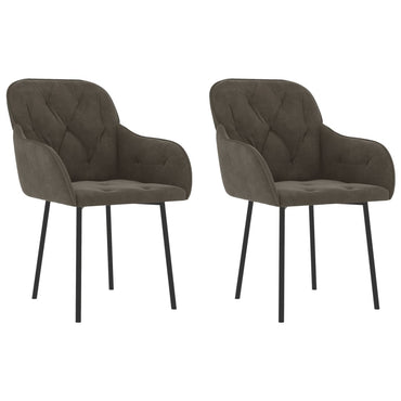 vidaXL Chaises de salle à manger 2 pcs Velours gris foncé