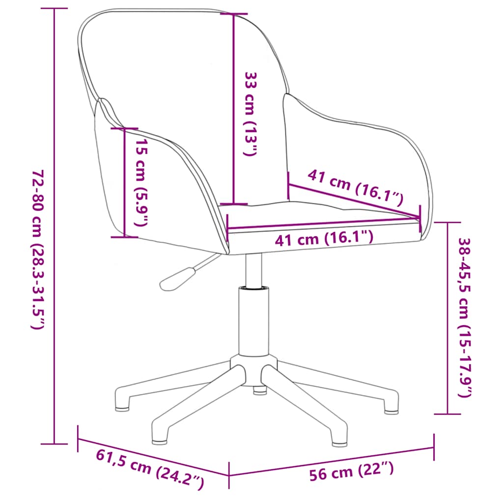 Bürostuhl Drehbar Weinrot Samt