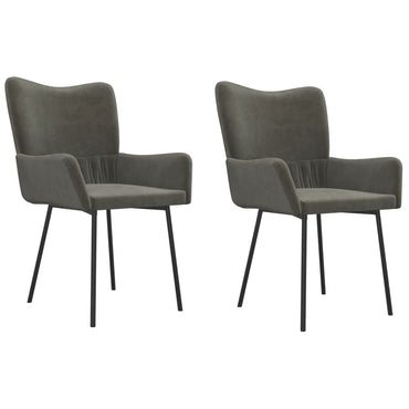 vidaXL Chaises de salle à manger 2 pcs Velours gris foncé