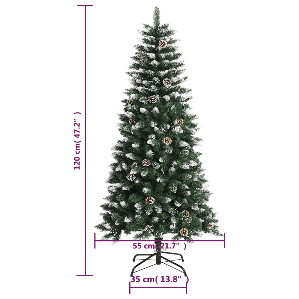 vidaXL Sapin de Noël artificiel avec support vert 120 cm PVC