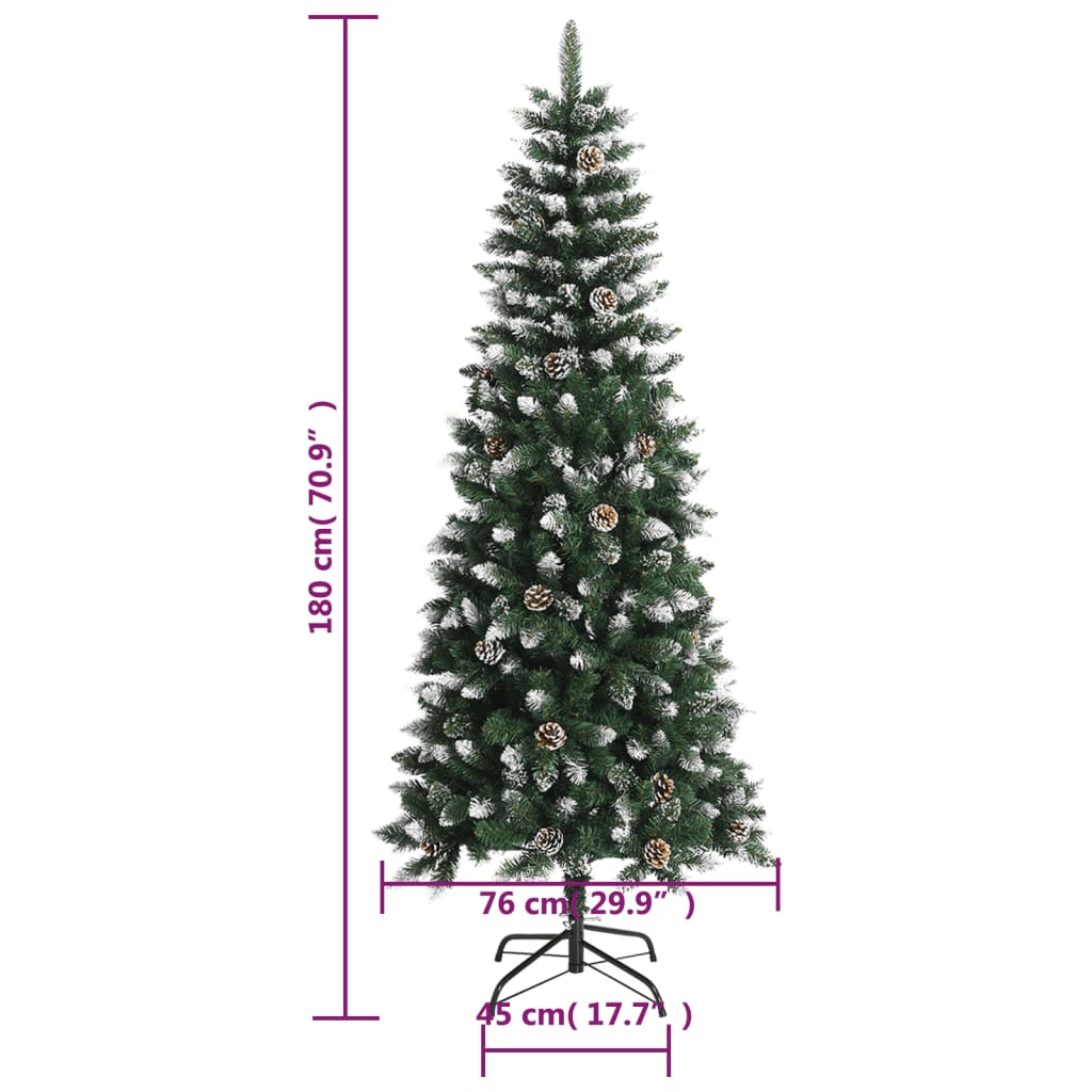 vidaXL Sapin de Noël artificiel avec support vert 180 cm PVC