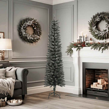 vidaXL Sapin de Noël artificiel sur pied Mince Vert 180 cm PVC
