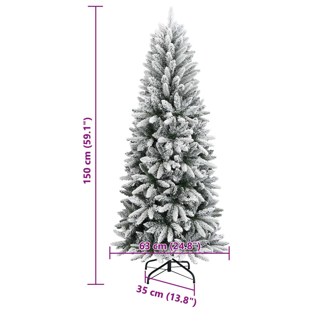 vidaXL Künstlicher Weihnachtsbaum Beschneit 150 cm PVC&PE