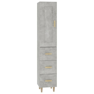 vidaXL Highboard Betongrau 35x34x180 cm Holzwerkstoff