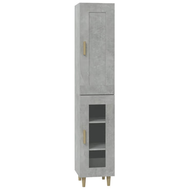 vidaXL Highboard Betongrau 35x34x180 cm Holzwerkstoff