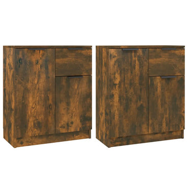 vidaXL Commodes 2 pcs Chêne fumé 60x30x70 cm Bois d'ingénierie