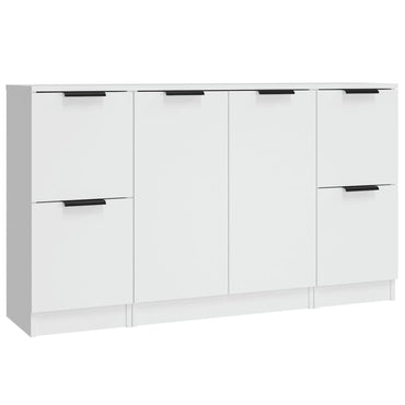vidaXL Enfilades 3 pcs Blanc Bois d'ingénierie