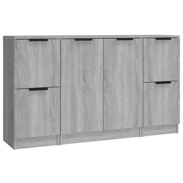 vidaXL Buffets 3 pcs. gris Sonoma bois d'ingénierie