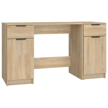 vidaXL Bureau avec meuble de rangement chêne sonoma aggloméré