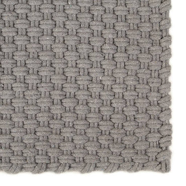 vidaXL Teppich Rechteckig Grau 80x160 cm Baumwolle
