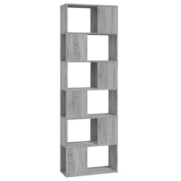 vidaXL Bücherregal/Raumteiler Grau Sonoma 60x24x186 cm