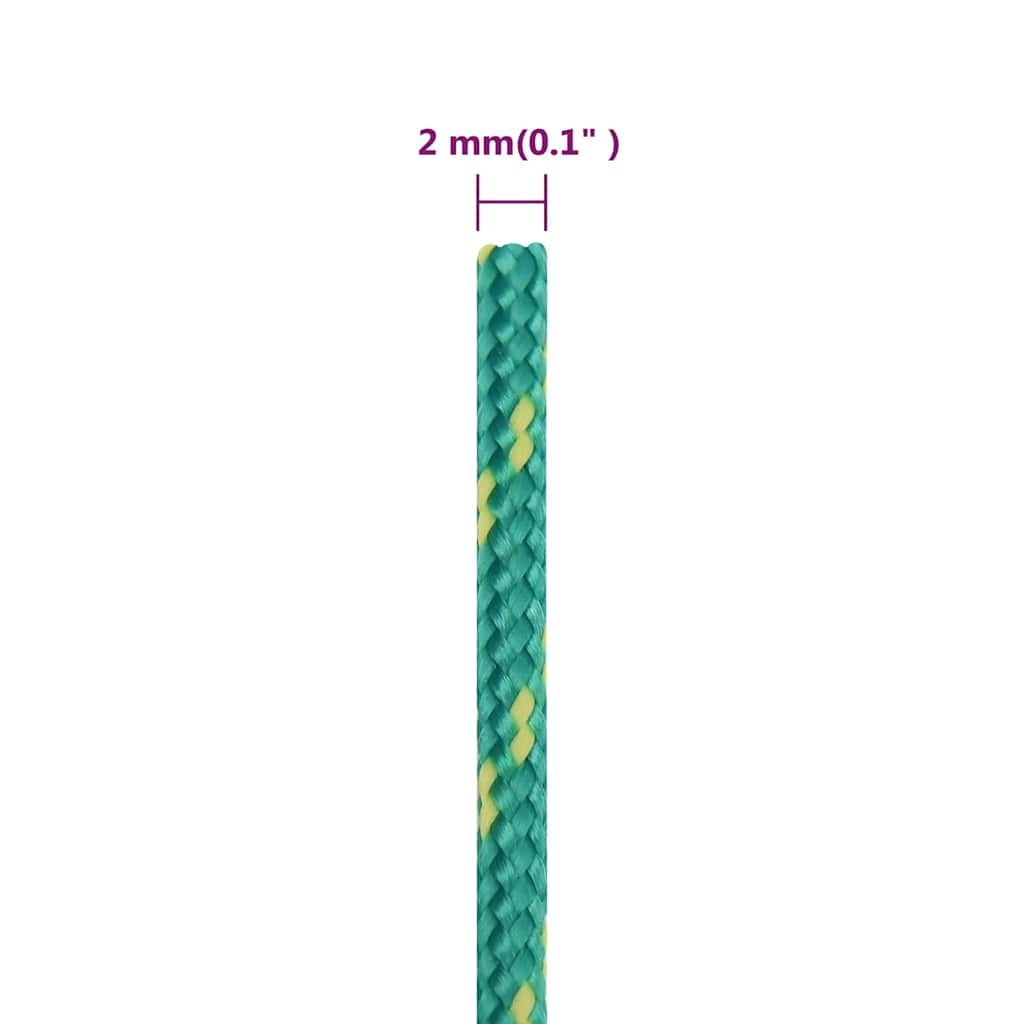 vidaXL Bootsseil Grün 2 mm 50 m Polypropylen