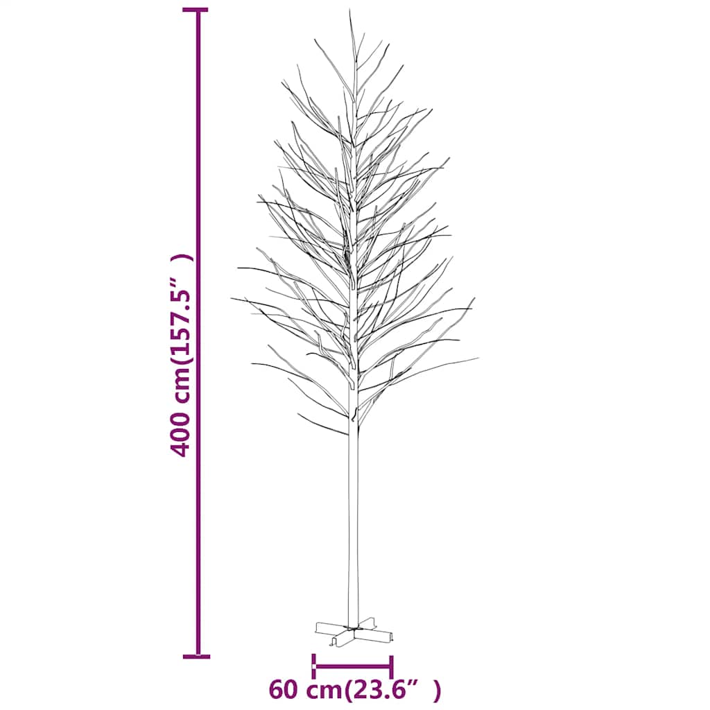 vidaXL LED-Birke Warmweiß 672 LEDs 400 cm