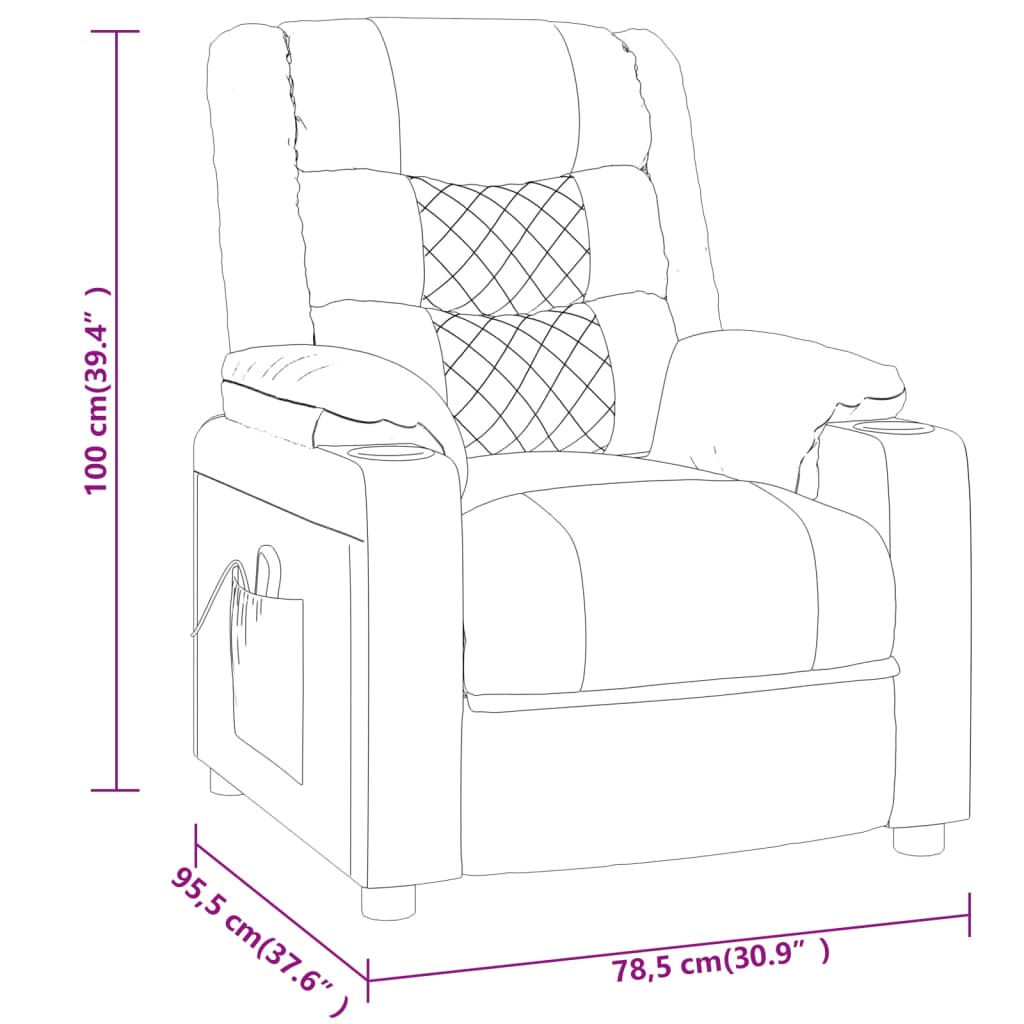 vidaXL Fauteuil relax crème similicuir