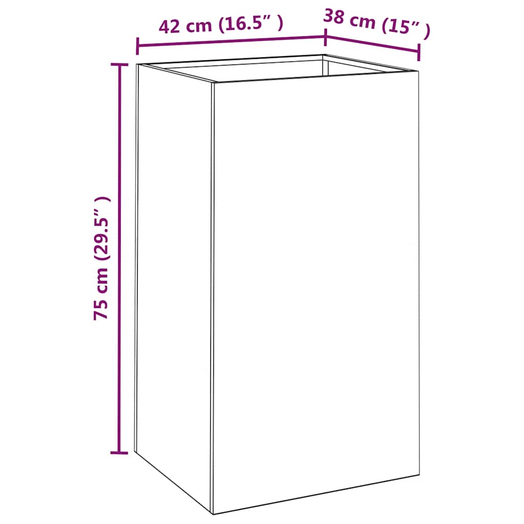 vidaXL Pflanzkübel 42x38x75 cm Cortenstahl