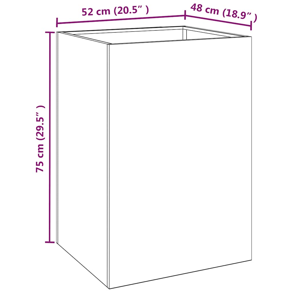 vidaXL Pflanzkübel 52x48x75 cm Cortenstahl