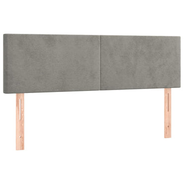 vidaXL Kopfteile 2 Stk. Hellgrau 72x5x78/88 cm Samt
