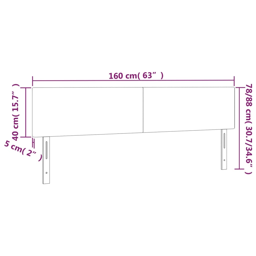 vidaXL Kopfteile 2 Stk. Grau 80x5x78/88 cm Kunstleder
