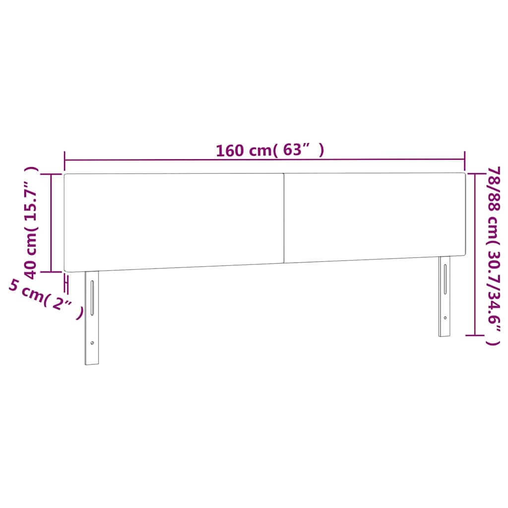 vidaXL Kopfteile 2 Stk. Dunkelgrün 80x5x78/88 cm Samt