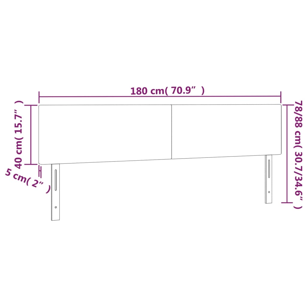 vidaXL Kopfteile 2 Stk. Creme 90x5x78/88 cm Kunstleder