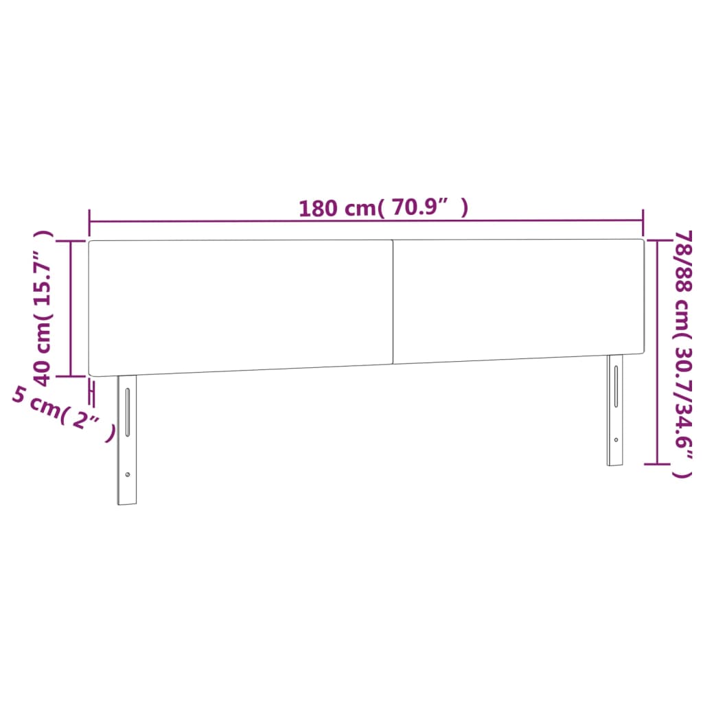 vidaXL Kopfteile 2 Stk. Grau 90x5x78/88 cm Kunstleder