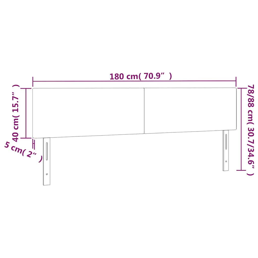 vidaXL Kopfteile 2 Stk. Dunkelgrün 90x5x78/88 cm Samt