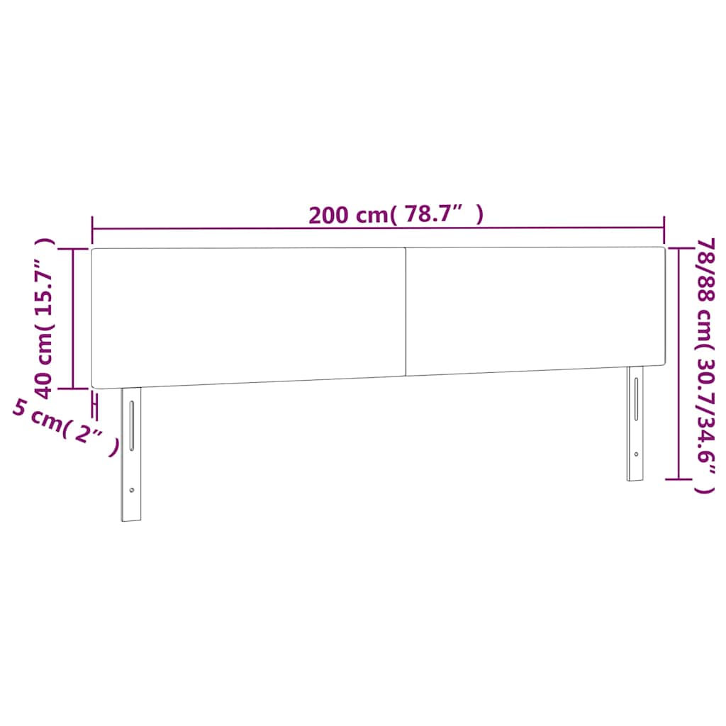 vidaXL Kopfteile 2 Stk. Dunkelgrün 100x5x78/88 cm Samt