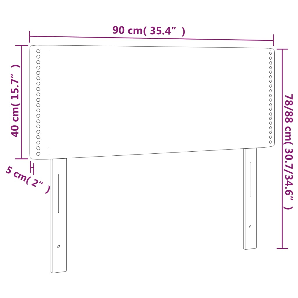vidaXL Kopfteil Schwarz 90x5x78/88 cm Samt