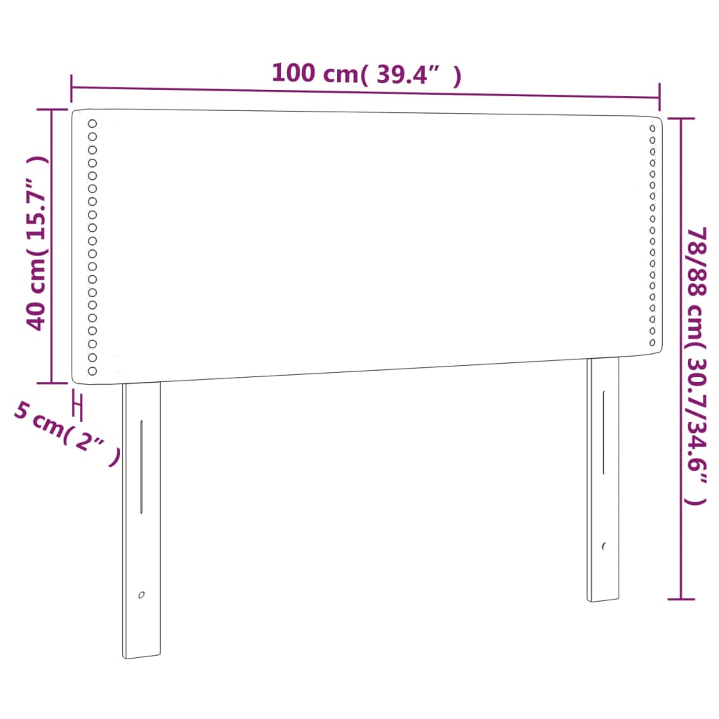 vidaXL Kopfteil Schwarz 100x5x78/88 cm Kunstleder