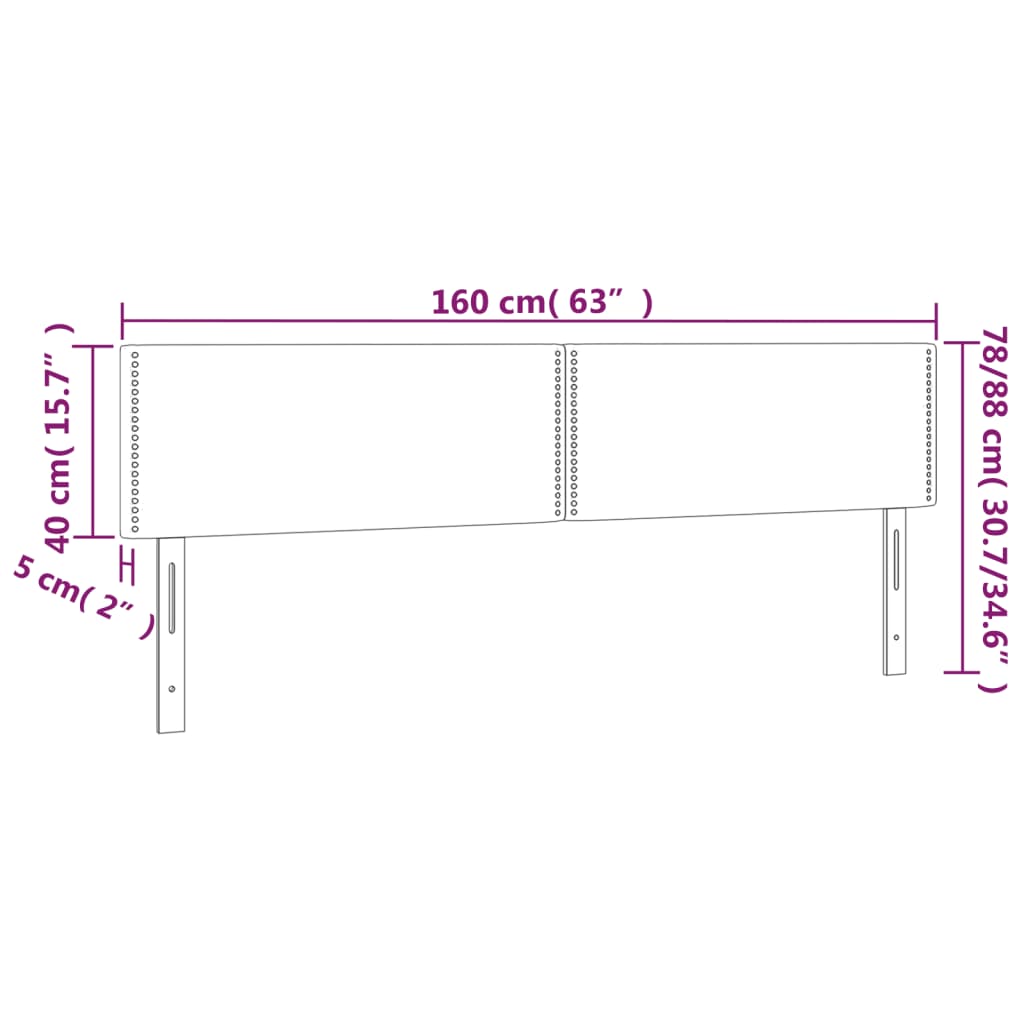 vidaXL Kopfteile 2 Stk. Hellgrau 80x5x78/88 cm Samt