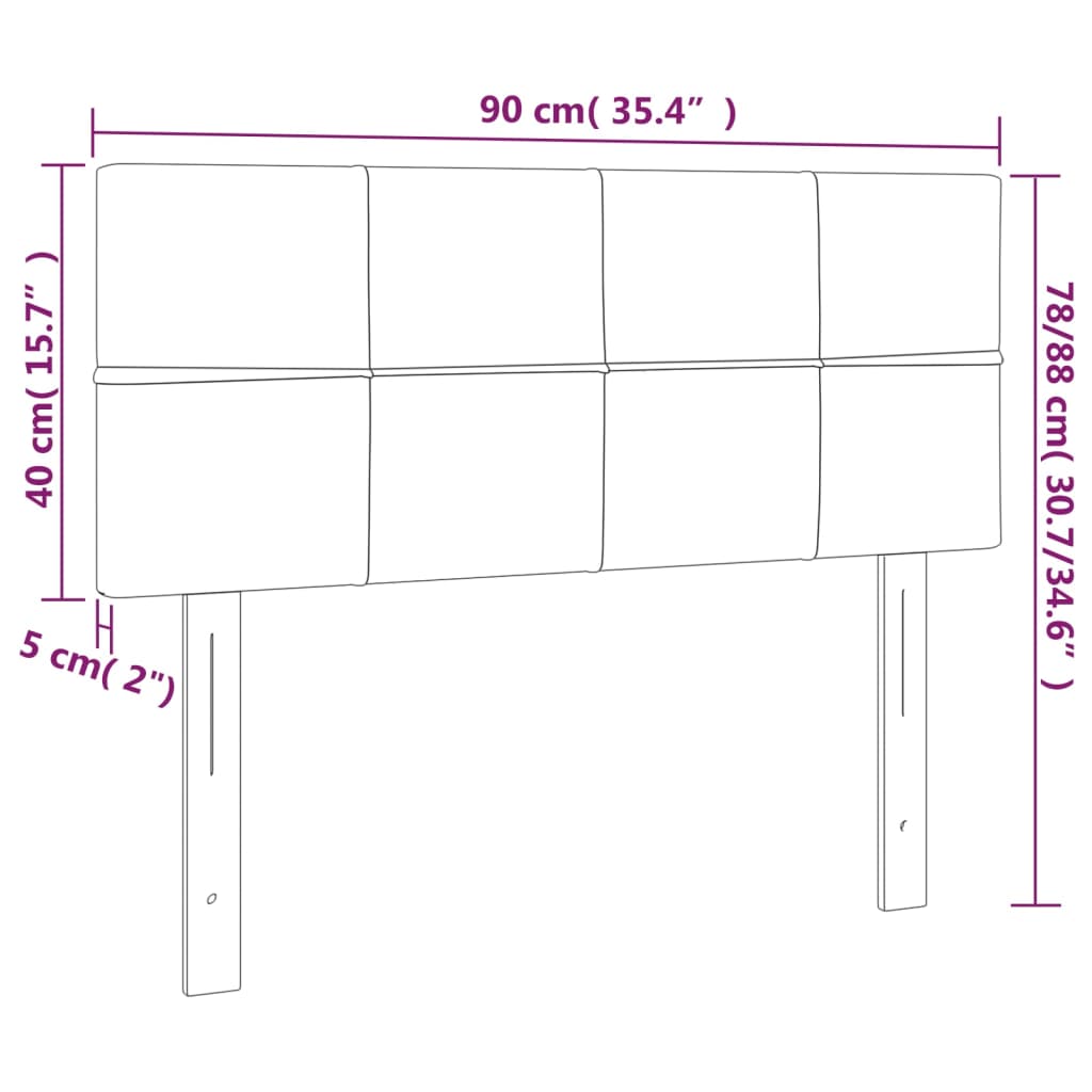 vidaXL Kopfteil Hellgrau 90x5x78/88 cm Stoff