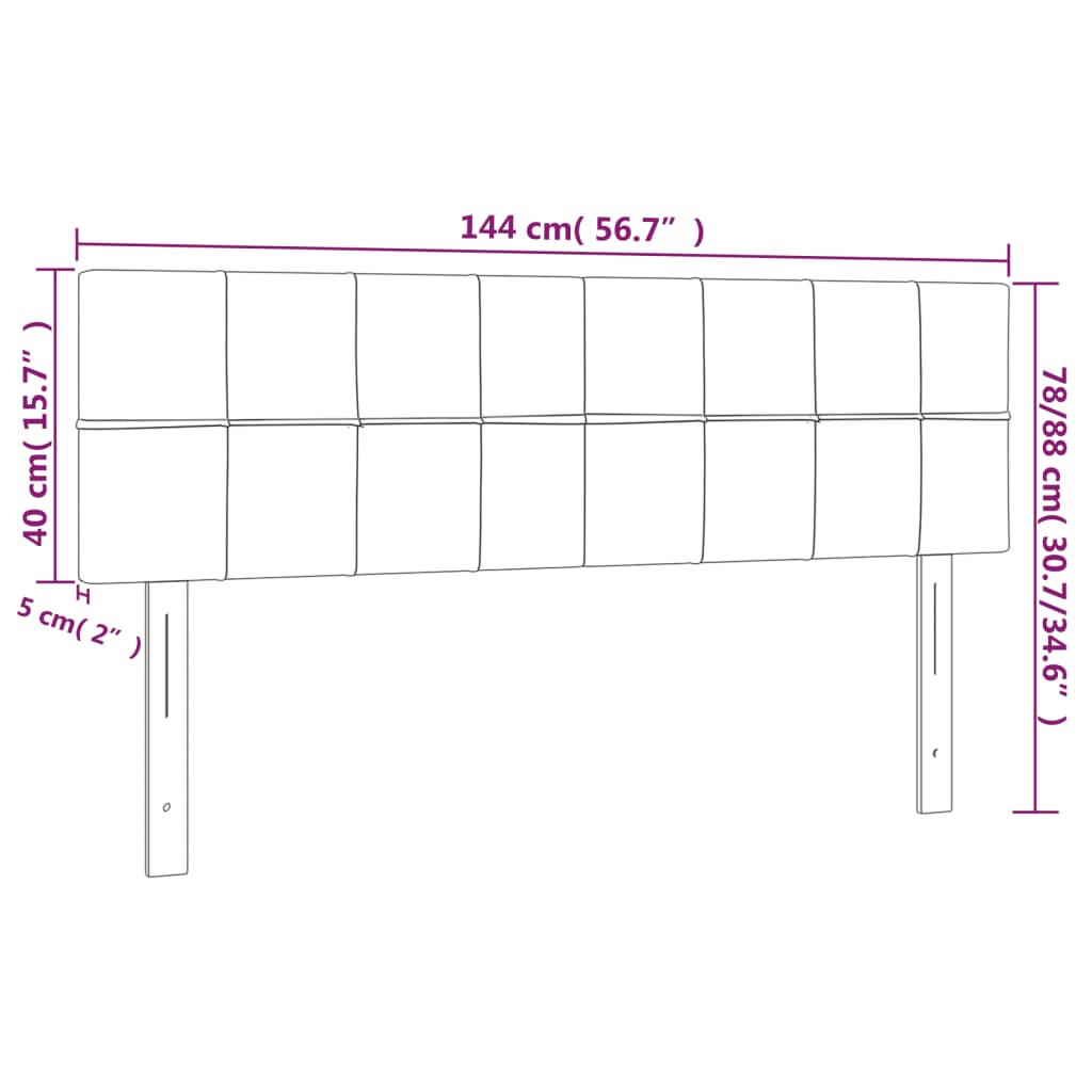 vidaXL Kopfteile 2 Stk. Hellgrau 72x5x78/88 cm Samt