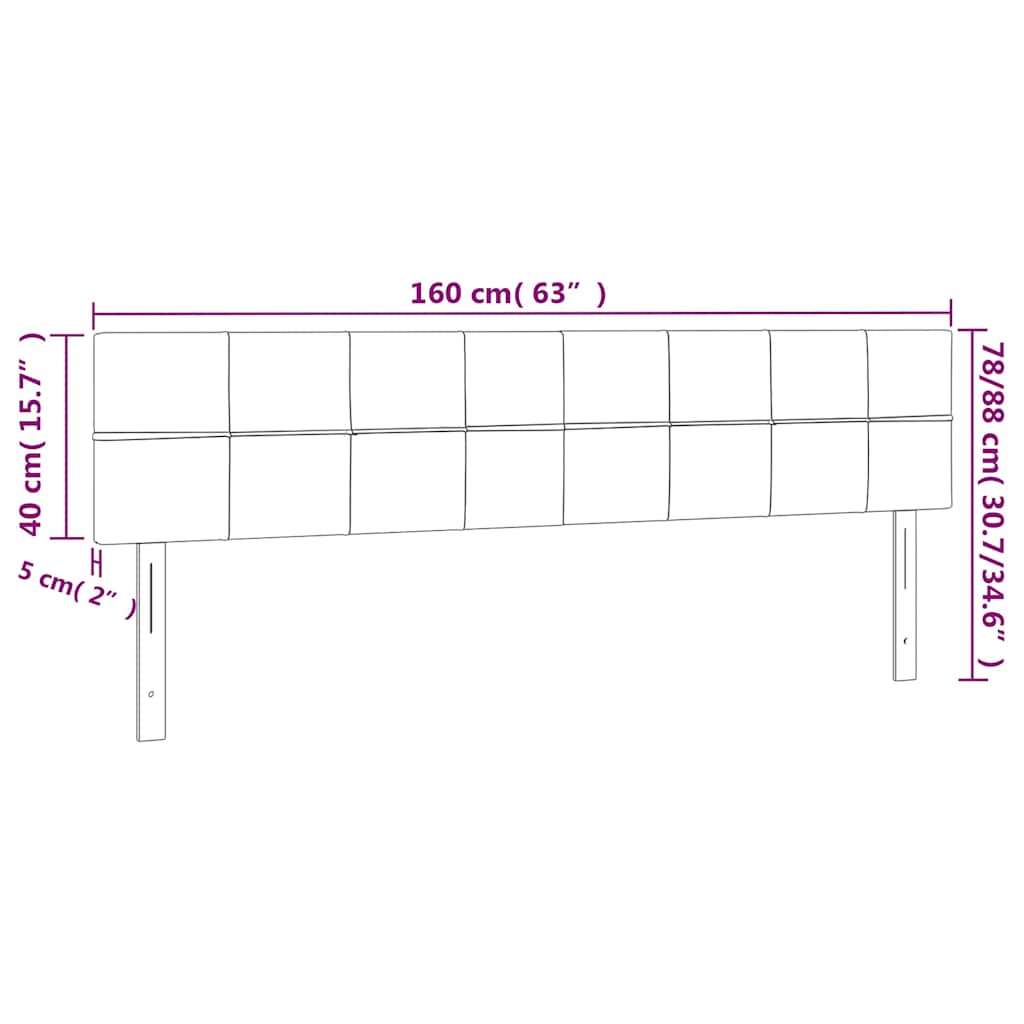 vidaXL Kopfteile 2 Stk. Dunkelgrün 80x5x78/88 cm Samt