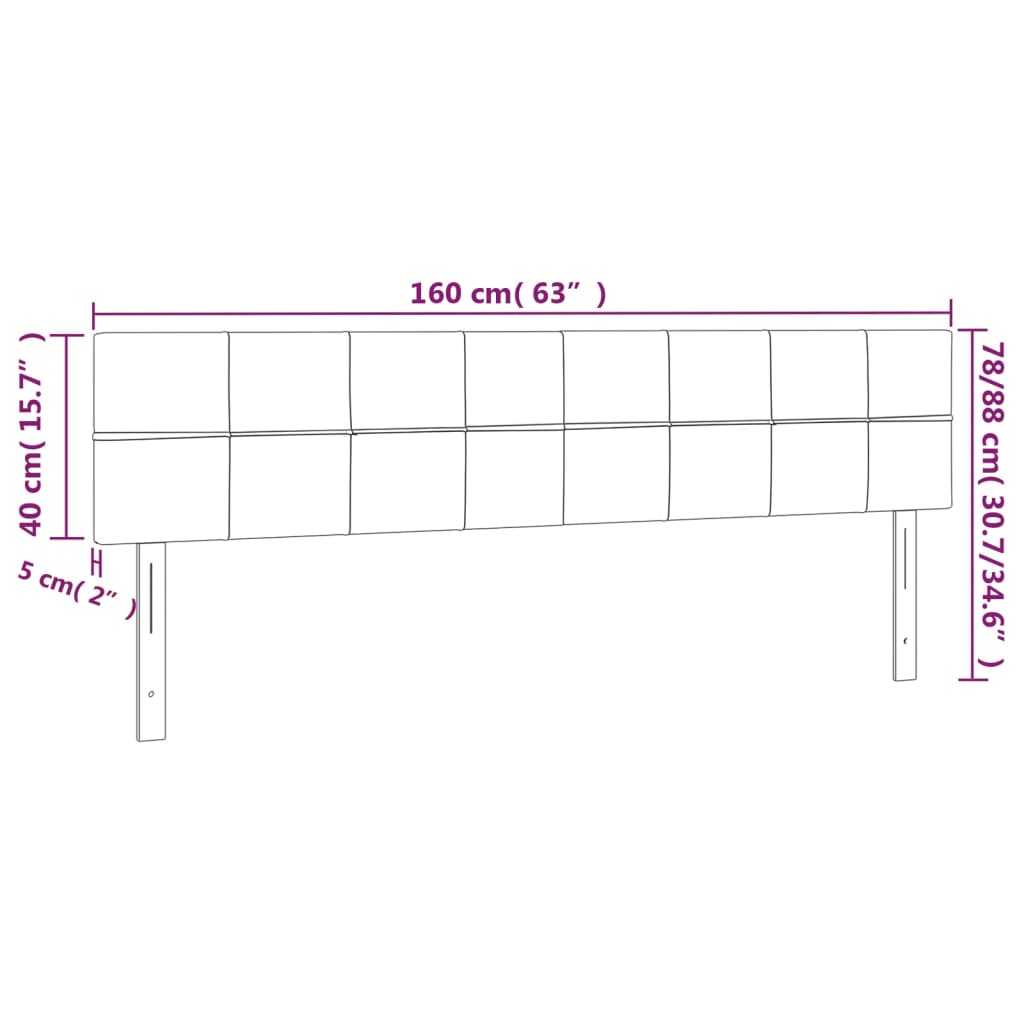 vidaXL Kopfteile 2 Stk. Rosa 80x5x78/88 cm Samt